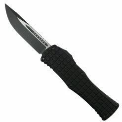 Microtech Signature Series Frag Pattern Hera OTF Knife, Black Single Edge Blade