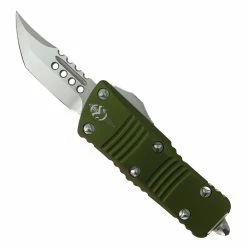 Alternative view of Microtech Signature Series OD Green Mini Troodon OTF Knife, Hellhound Stonewash Blade