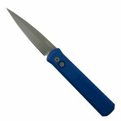 Pro-Tech Knives Pro-Tech Blue Godfather Auto Knife, Bead Blast Blade