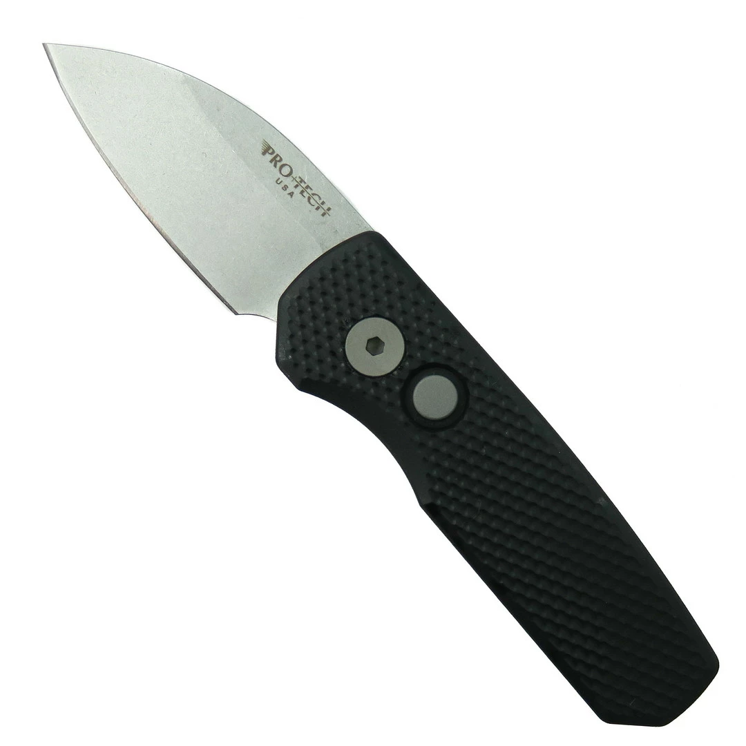 Pro-Tech Knives Pro-Tech Textured Runt 5 Auto Knife, Wharncliffe Stonewash Magnacut Blade