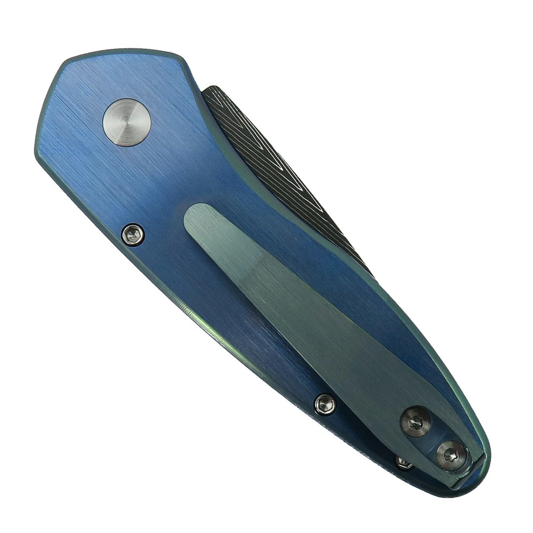 ProTech Knives ProTech Custom Ti Engraved Sprint Auto Knife, Damascus Blade - Image 2