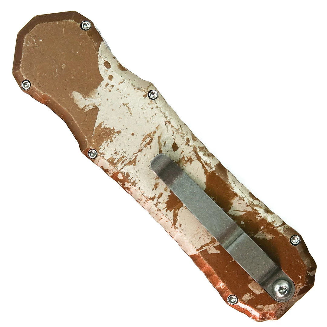 Piranha Knife Company Piranha Excalibur Double Action OTF Knife, Camo Handle, Plain Blade 2 Piranha Knife Company Piranha Excalibur Double Action OTF Knife, Camo Handle, Plain Blade - Image 2