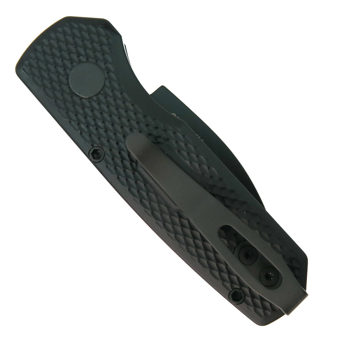 Pro-Tech Knives Pro-Tech Runt 5 Textured Black Aluminum Auto Knife, DLC Black Wharncliffe Blade - Image 2